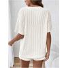 image:imageMakeMeChic Womens Maternity Pajamas Lounge Sets Summer 2 Piece Outfits Short Sleeve Rib Knit Tee Top and Short Mama ClothesWhite