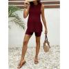 image:imageMakeMeChic Womens Maternity Pajamas Sets Lounge Knit Tank Tops Biker Leggings Shorts Summer Clothes OutfitsBurgundy