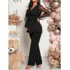 image:imageMakeMeChic Womens Maternity Polka Dots Blouse Mesh V Neck Wrap Tie Side Long Sleeve Shirt TopsBlack