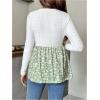 image:imageMakeMeChic Womens Maternity Shirts Crew Neck Button Up Long Sleeve Boho Top Blouse Maternity ClothesMulticolor