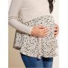 image:imageMakeMeChic Womens Maternity Shirts Floral Long Sleeve Crew Neck Nursing Casual Blouses TopsApricot