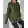 image:imageMakeMeChic Womens Maternity Shirts Knit Long Sleeve Pregnancy Tops Fall Maternity Clothes Army Green Large