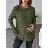 image:imageMakeMeChic Womens Maternity Shirts Knit Long Sleeve Pregnancy Tops Fall Maternity Clothes Army Green Large