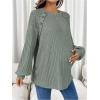 image:imageMakeMeChic Womens Maternity Shirts Lace Long Sleeve Button Crew Neck Knit Maternity ClothesGreen