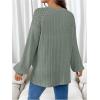 image:imageMakeMeChic Womens Maternity Shirts Lace Long Sleeve Button Crew Neck Knit Maternity ClothesGreen
