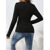 image:imageMakeMeChic Womens Maternity Shirts Long Sleeve Crew Neck Ruched Fitted Maternity Clothes BlouseBlack