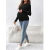 image:imageMakeMeChic Womens Maternity Shirts Long Sleeve Crew Neck Ruched Fitted Maternity Clothes BlouseBlack