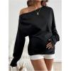image:imageMakeMeChic Womens Maternity Shirts Summer Long Sleeve Ruched Pregnancy Asymmetrical TopsBlack