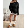 image:imageMakeMeChic Womens Maternity Shirts Summer Long Sleeve Ruched Pregnancy Asymmetrical TopsBlack