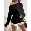 image:imageMakeMeChic Womens Maternity Shirts Summer Long Sleeve Ruched Pregnancy Asymmetrical TopsBlack