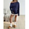 image:imageMakeMeChic Womens Maternity Shirts Summer Long Sleeve Ruched Pregnancy Asymmetrical TopsBlue