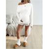 image:imageMakeMeChic Womens Maternity Shirts Summer Long Sleeve Ruched Pregnancy Asymmetrical TopsWhite