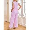 image:imageMakeMeChic Womens Maternity Summer 2 Piece Outfits Pregnancy Boho Vacation Striped Bow Top and Pants SetPink