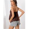 image:imageMakeMeChic Womens Maternity Summer Tank Tops Spaghetti Strap Ruffle Hem Sleeveless Pregnancy CamisoleCoffee Brown