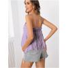 image:imageMakeMeChic Womens Maternity Summer Tank Tops Spaghetti Strap Ruffle Hem Sleeveless Pregnancy CamisoleMauve Purple