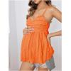 image:imageMakeMeChic Womens Maternity Summer Tank Tops Spaghetti Strap Ruffle Hem Sleeveless Pregnancy CamisoleOrange