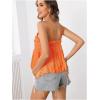 image:imageMakeMeChic Womens Maternity Summer Tank Tops Spaghetti Strap Ruffle Hem Sleeveless Pregnancy CamisoleOrange