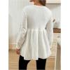 image:imageMakeMeChic Womens Maternity Sweater Bow Crew Neck Ruffle Long Sleeve Pregnancy Pullover TopBlack and White