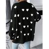 image:imageMakeMeChic Womens Maternity Sweater Cardigan Heart Print Long Sleeve Open Front Cute CoatBlack and White