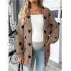 image:imageMakeMeChic Womens Maternity Sweater Cardigan Heart Print Long Sleeve Open Front Cute CoatBrown