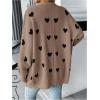 image:imageMakeMeChic Womens Maternity Sweater Cardigan Heart Print Long Sleeve Open Front Cute CoatBrown
