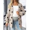 image:imageMakeMeChic Womens Maternity Sweater Cardigan Heart Print Long Sleeve Open Front Cute CoatMulticolor