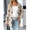 image:imageMakeMeChic Womens Maternity Sweater Cardigan Heart Print Long Sleeve Open Front Cute CoatMulticolor