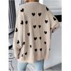 image:imageMakeMeChic Womens Maternity Sweater Cardigan Heart Print Long Sleeve Open Front Cute CoatMulticolor