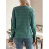 image:imageMakeMeChic Womens Maternity Sweater Crew Neck Long Sleeve Hollow Out Knitted Pullover TopsGreen