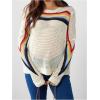 image:imageMakeMeChic Womens Maternity Sweater Crew Neck Long Sleeve Hollow Out Knitted Pullover TopsMulticolor