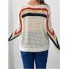 image:imageMakeMeChic Womens Maternity Sweater Crew Neck Long Sleeve Hollow Out Knitted Pullover TopsMulticolor
