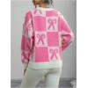 image:imageMakeMeChic Womens Maternity Sweater Crew Neck Long Sleeve Hollow Out Knitted Pullover TopsPink