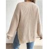 image:imageMakeMeChic Womens Maternity Sweater Crew Neck Long Sleeve Split Drop Shoulder Pregnancy TopsKhaki