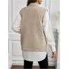 image:imageMakeMeChic Womens Maternity Sweater Vest Mock Neck Split Hem Sleeveless Fall Pregnancy Knit TopKhaki