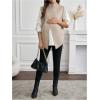 image:imageMakeMeChic Womens Maternity Sweater Vest Mock Neck Split Hem Sleeveless Fall Pregnancy Knit TopKhaki
