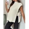image:imageMakeMeChic Womens Maternity Sweater Vest Mock Neck Tie Side Sleeveless Pregnancy TopsApricot