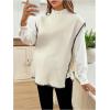 image:imageMakeMeChic Womens Maternity Sweater Vest Mock Neck Tie Side Sleeveless Pregnancy TopsApricot