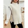 image:imageMakeMeChic Womens Maternity Sweater Vest Mock Neck Tie Side Sleeveless Pregnancy TopsApricot