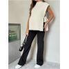 image:imageMakeMeChic Womens Maternity Sweater Vest Mock Neck Tie Side Sleeveless Pregnancy TopsApricot