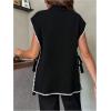 image:imageMakeMeChic Womens Maternity Sweater Vest Mock Neck Tie Side Sleeveless Pregnancy TopsBlack