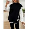 image:imageMakeMeChic Womens Maternity Sweater Vest Mock Neck Tie Side Sleeveless Pregnancy TopsBlack