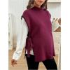 image:imageMakeMeChic Womens Maternity Sweater Vest Mock Neck Tie Side Sleeveless Pregnancy TopsRed Violet