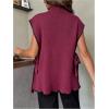 image:imageMakeMeChic Womens Maternity Sweater Vest Mock Neck Tie Side Sleeveless Pregnancy TopsRed Violet