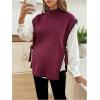 image:imageMakeMeChic Womens Maternity Sweater Vest Mock Neck Tie Side Sleeveless Pregnancy TopsRed Violet