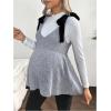 image:imageMakeMeChic Womens Maternity Sweater Vest Sleeveless Open Back Tie Shoulder Fall Pregnancy Knit TopGrey