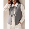 image:imageMakeMeChic Womens Maternity Sweater Vest Tie Front Sleeveless Knit Pregnancy OuterwearGrey