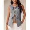 image:imageMakeMeChic Womens Maternity Sweater Vest Tie Front Sleeveless Knit Pregnancy OuterwearGrey