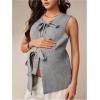 image:imageMakeMeChic Womens Maternity Sweater Vest Tie Front Sleeveless Knit Pregnancy OuterwearGrey