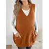 image:imageMakeMeChic Womens Maternity Sweater Vest V Neck Sleeveless Pregnancy Sweaters TopsCoffee Brown