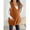 image:imageMakeMeChic Womens Maternity Sweater Vest V Neck Sleeveless Pregnancy Sweaters TopsCoffee Brown